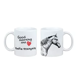 Selle Francais - Tasse mit Hund, personalisierte Tasse mit Druck, klassisches Geschenk für jeden von der Marke Art-Dog.