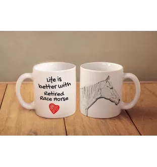 Retired Race Horse kubek z koniem life is better Art-Dog