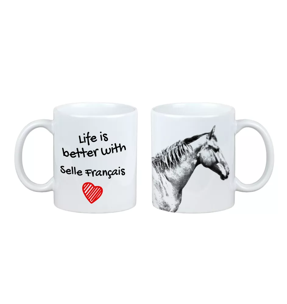 Selle Français - tasse avec un cheval, tasse avec une photo, cadeau personnalisé de la marque Art-Dog