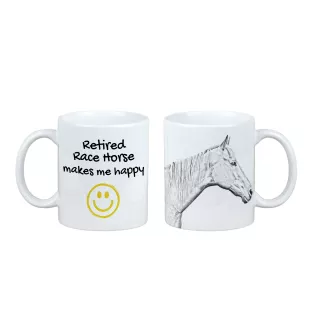 Cheval de course à la retraite - tasse avec un cheval, une tasse joyeuse pour les amoureux des chiens, un cadeau personnalisé de la marque Art-Dog