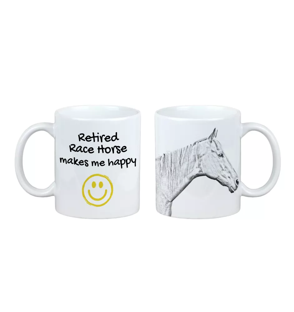 Rennpferd im Ruhestand - Becher mit Pferd, fröhlicher Becher für Hundefreunde, personalisiertes Geschenk der Marke Art-Dog