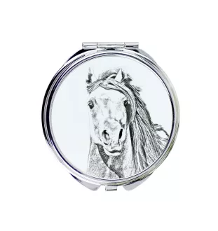 Pintabian - miroir de poche avec cheval, miroir personnalisé pour sac à main, miroir compact avec impression de la marque Art-Dog