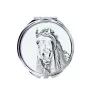 Pintabian - pocket mirror with a horse, personalized mirror for a purse, compact mirror with Art-Dog brand print