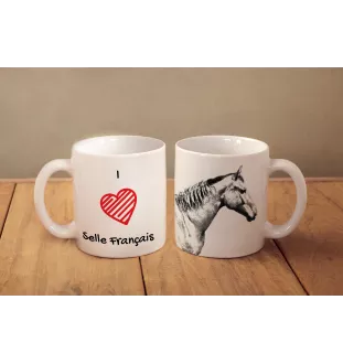 Selle Francais - cup with a horse, cute cup with graphics, a gift with your photo from the Art-Dog brand