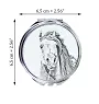 Pintabian - pocket mirror with a horse, personalized mirror for a purse, compact mirror with Art-Dog brand print
