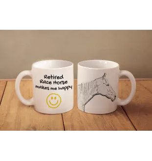 Rennpferd im Ruhestand - Becher mit Pferd, fröhlicher Becher für Hundefreunde, personalisiertes Geschenk der Marke Art-Dog