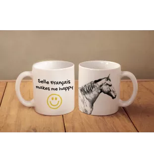 Selle Français - tasse avec un cheval, une tasse joyeuse pour les amoureux des chiens, un cadeau personnalisé de la marque Art-Dog