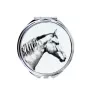 Selle Français - miroir de poche avec cheval, miroir personnalisé pour sac à main, miroir compact avec impression de la marque Art-Dog
