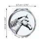 Selle Francais - pocket mirror with a horse, personalized mirror for a purse, compact mirror with Art-Dog brand print