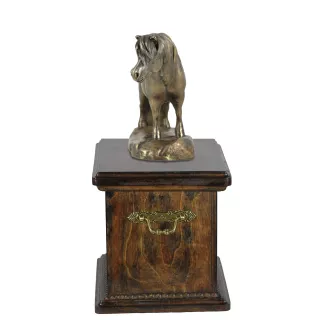 Kuc szetlandzki urna na drewnie z statuetką konia Art-Dog