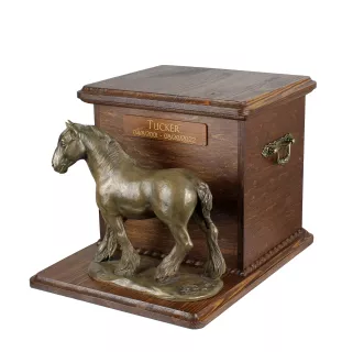 Shire - urn for horse ashes with a statuette, personalized urn with engraving, large box for horse ashes from the Art-Dog brand