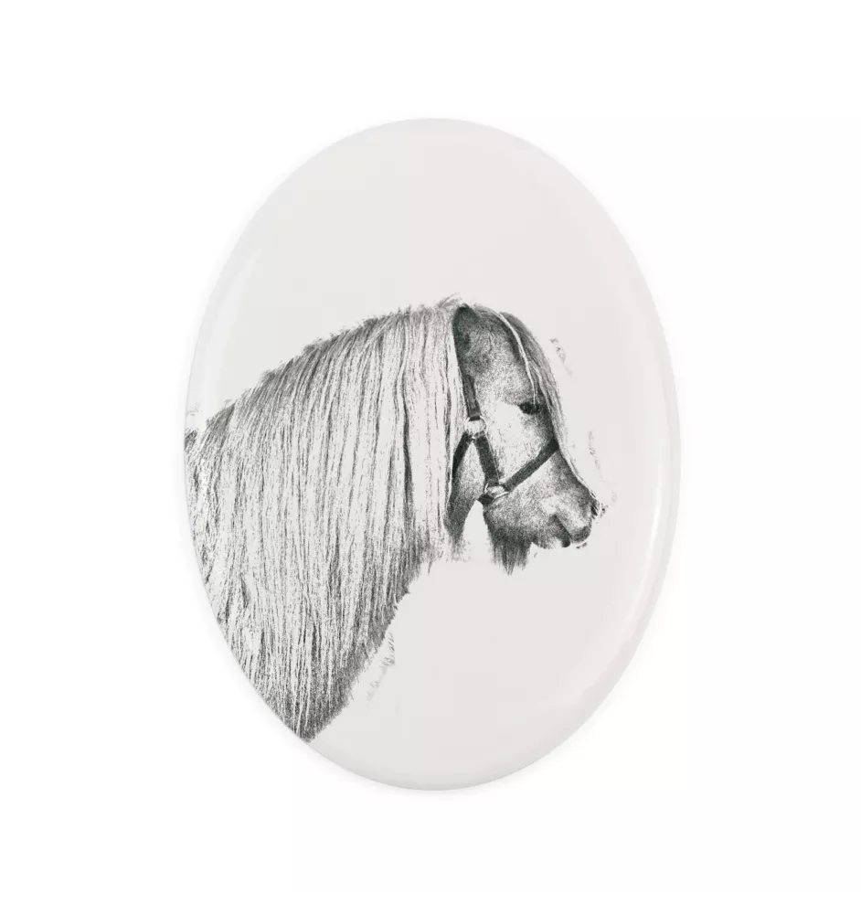 Kuc szetlandzki płyta nagrobna z koniem Art-Dog