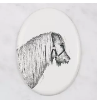 Kuc szetlandzki płyta nagrobna z koniem Art-Dog
