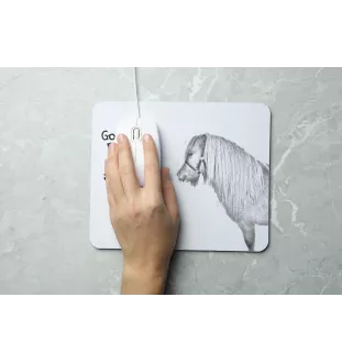 Shetlandpony - Mauspad mit Druck, personalisiertes Mauspad mit Pferd, einzigartiges Gadget für Büroangestellte von Art-Dog.