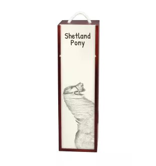 Shetland Pony - wine box with a horse, alcohol box with graphics, personalized gift box from the Art-Dog brand