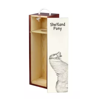 Shetland Pony - wine box with a horse, alcohol box with graphics, personalized gift box from the Art-Dog brand