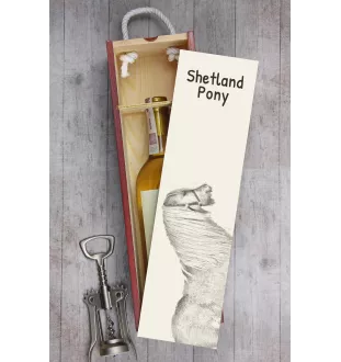 Shetland Pony - wine box with a horse, alcohol box with graphics, personalized gift box from the Art-Dog brand