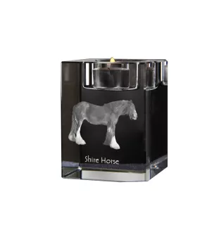 Shire - Kerzenhalter mit Bild eines Pferdes, Teelichthalter aus Kristall, personalisiertes Geschenk der Marke Art-Dog