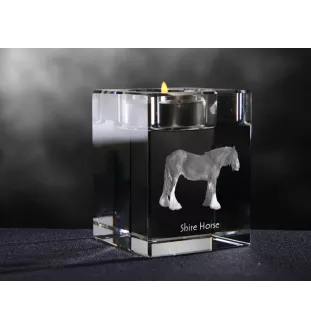 Comté - Bougeoir avec image d'un cheval, porte bougie en cristal, cadeau personnalisé par la marque Art-Dog