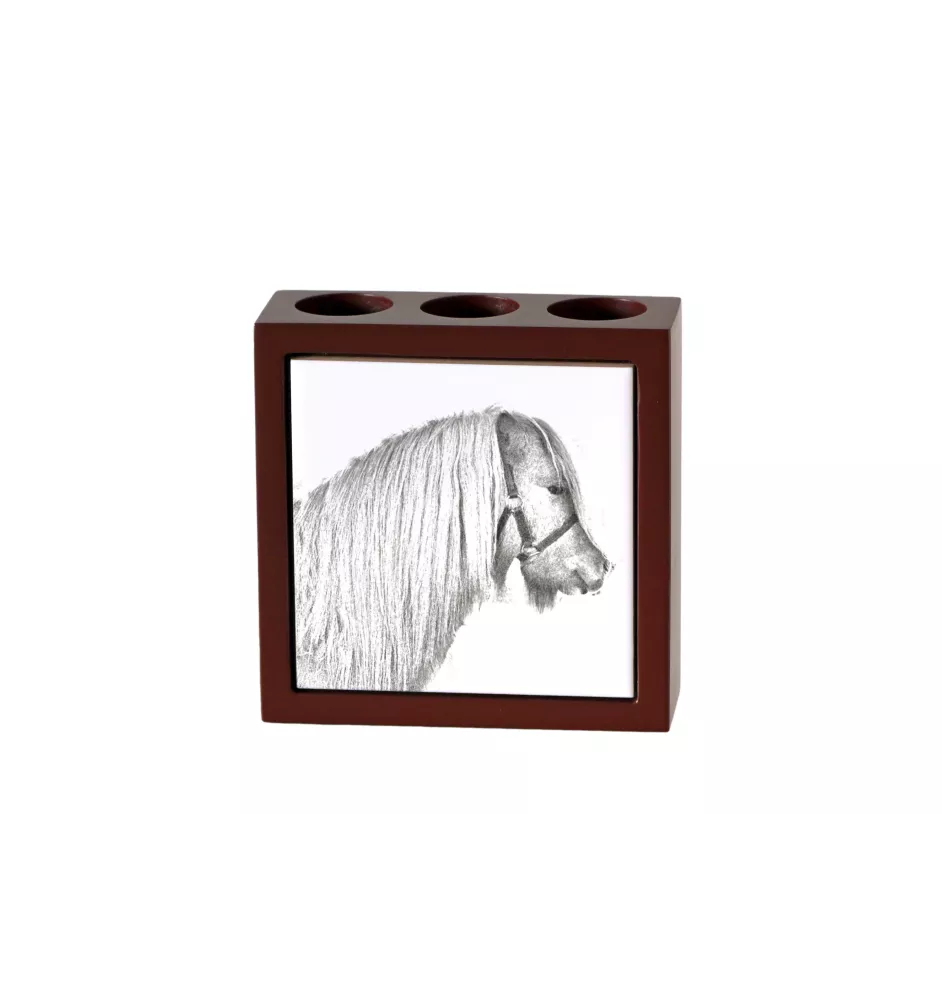 Shetland Pony - pen holder with a horse, desk organizer with a print, personalized desk decoration from the Art-Dog brand