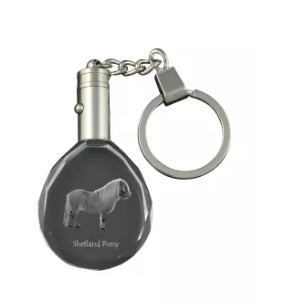 Shetland Pony - pendant with a picture of a horse, crystal key ring in a gift box, unique gift by Art-Dog brand