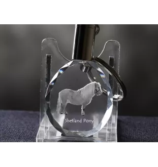 Shetland Pony - pendant with a picture of a horse, crystal key ring in a gift box, unique gift by Art-Dog brand