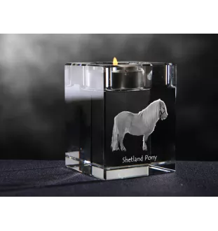 Kuc szetlandzki świecznik kryształowy z koniem Art-Dog