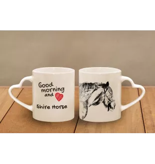 Shire - Tasse mit Hund, entzückende Tasse mit herzförmigem Henkel, universelles Geschenk der Marke Art-Dog