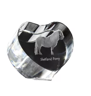 Poney Shetland - une photo de cheval dans un cristal, un cœur en cristal, un cadre exceptionnel avec une photo de la marque Art-Dog