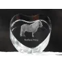 Poney Shetland - une photo de cheval dans un cristal, un cœur en cristal, un cadre exceptionnel avec une photo de la marque Art-Dog