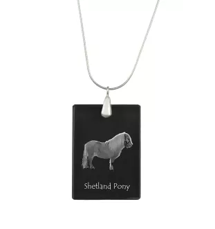 Shetland Pony - Crystal pendant with horse, silver necklace with photo, personalised pendant by Art-Dog brand