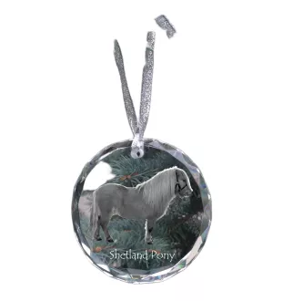 Shetland Pony - crystal bauble with a photo, horse photo in crystal, personalized Christmas tree ornament by Art-Dog brand