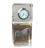 Poney Shetland - montre en cristal avec photo, photo de cheval dans le cristal, horloge de bureau personnalisée de la marque Art-Dog