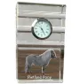 Shetland Pony - glass clock with a photo, photo of a horse in crystal, personalized standing office clock by Art-Dog brand