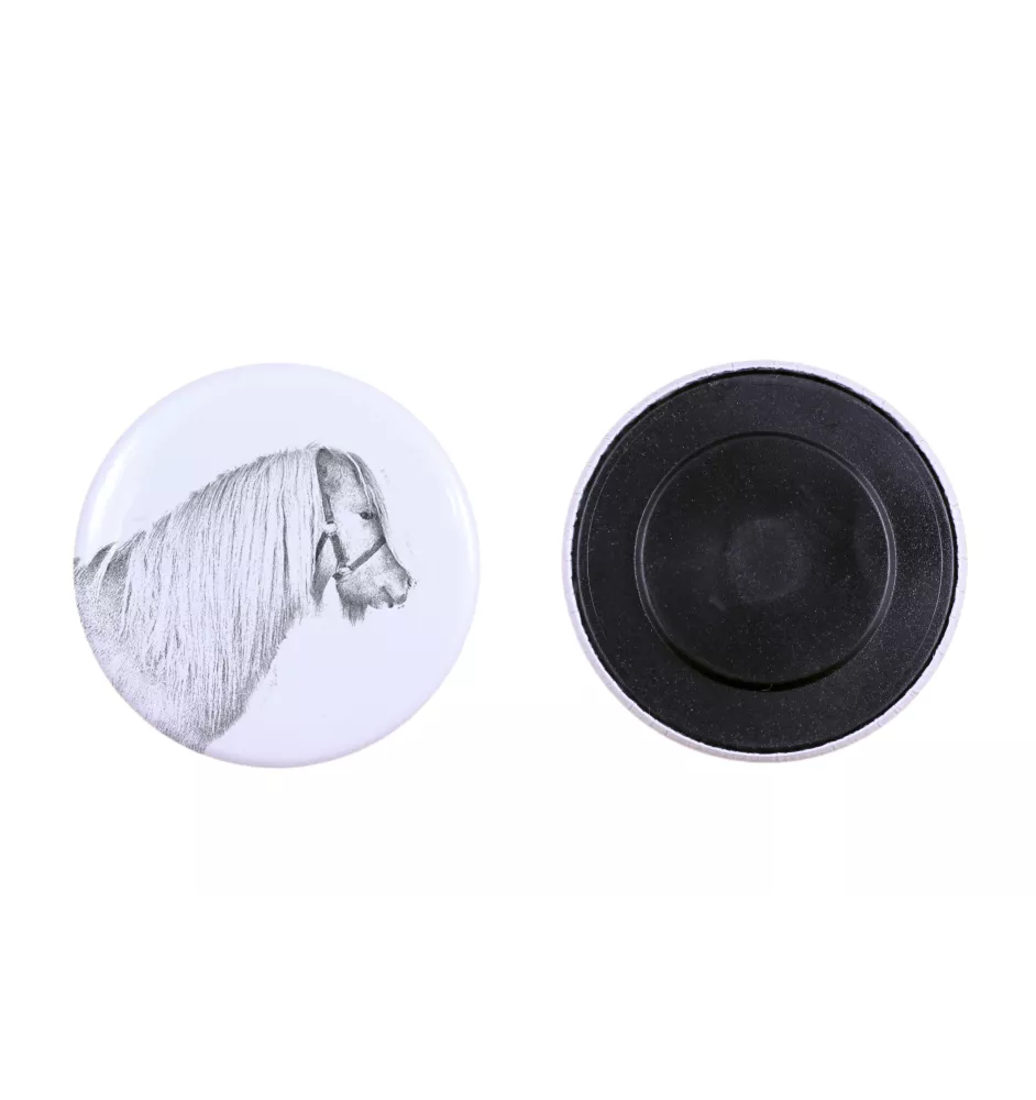 Poney Shetland - aimant avec cheval, empreinte exceptionnelle de cheval de la marque Art-Dog