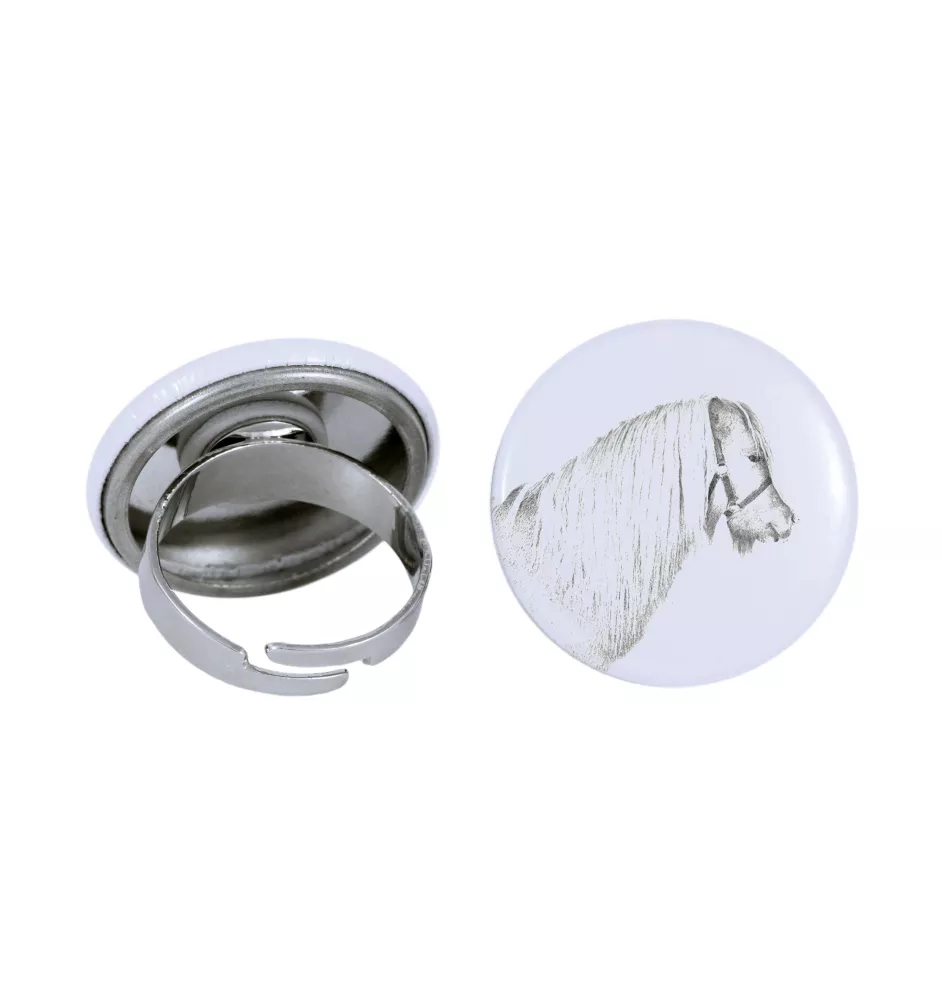 Poney Shetland - Bague de collection avec l'image d'un cheval, produit fait à la main, marque Art-Dog