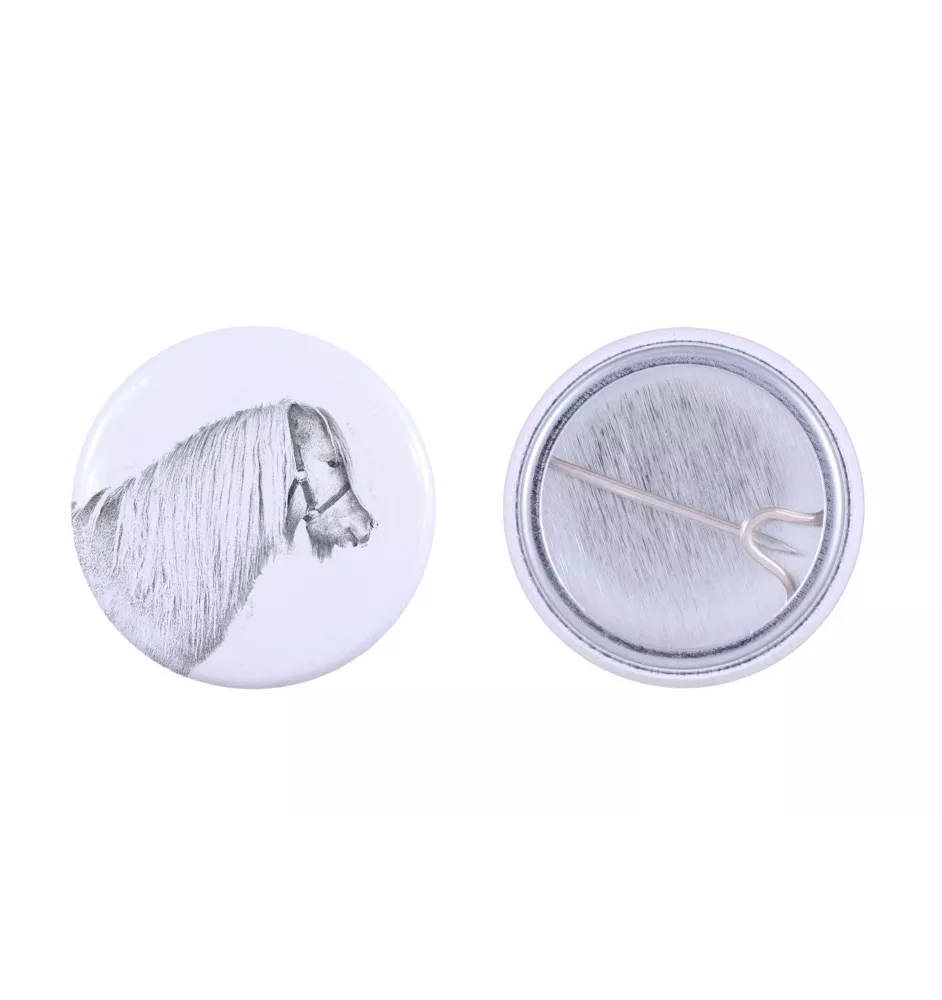 Shetland Pony - shirt accessory, bag pin, perfect gift with the option to add your brand graphics from Art-Dog.