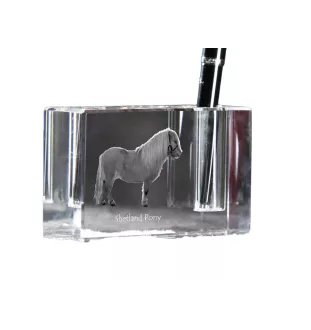 Poney Shetland - Porte-stylos, organiseur en cristal avec image d'un cheval, décoration de bureau unique par la marque Art-Dog