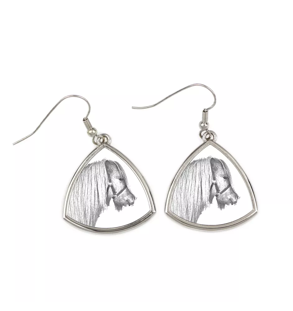 Poney Shetland - boucles d'oreilles avec un cheval, boucles d'oreilles pendantes avec une image, bijoux personnalisés avec l'impression de la marque Art-Dog