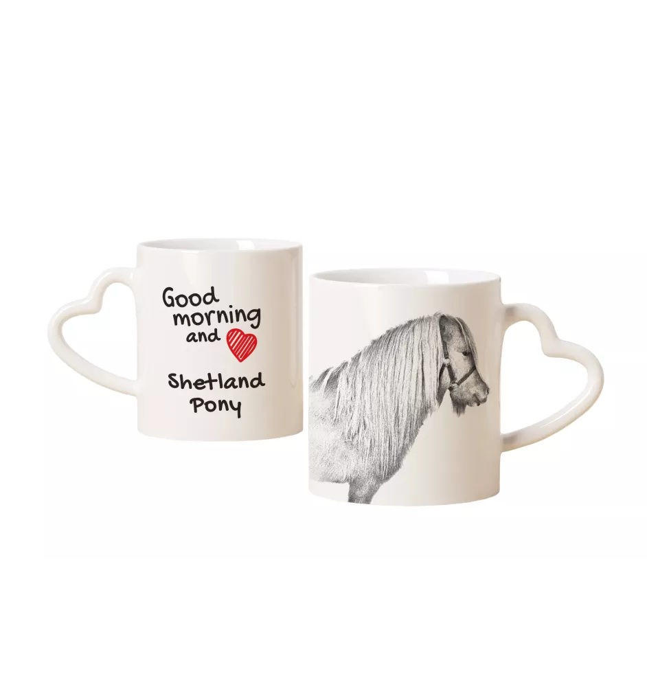 Shetlandpony - Tasse mit Hund, entzückende Tasse mit herzförmigem Henkel, universelles Geschenk der Marke Art-Dog