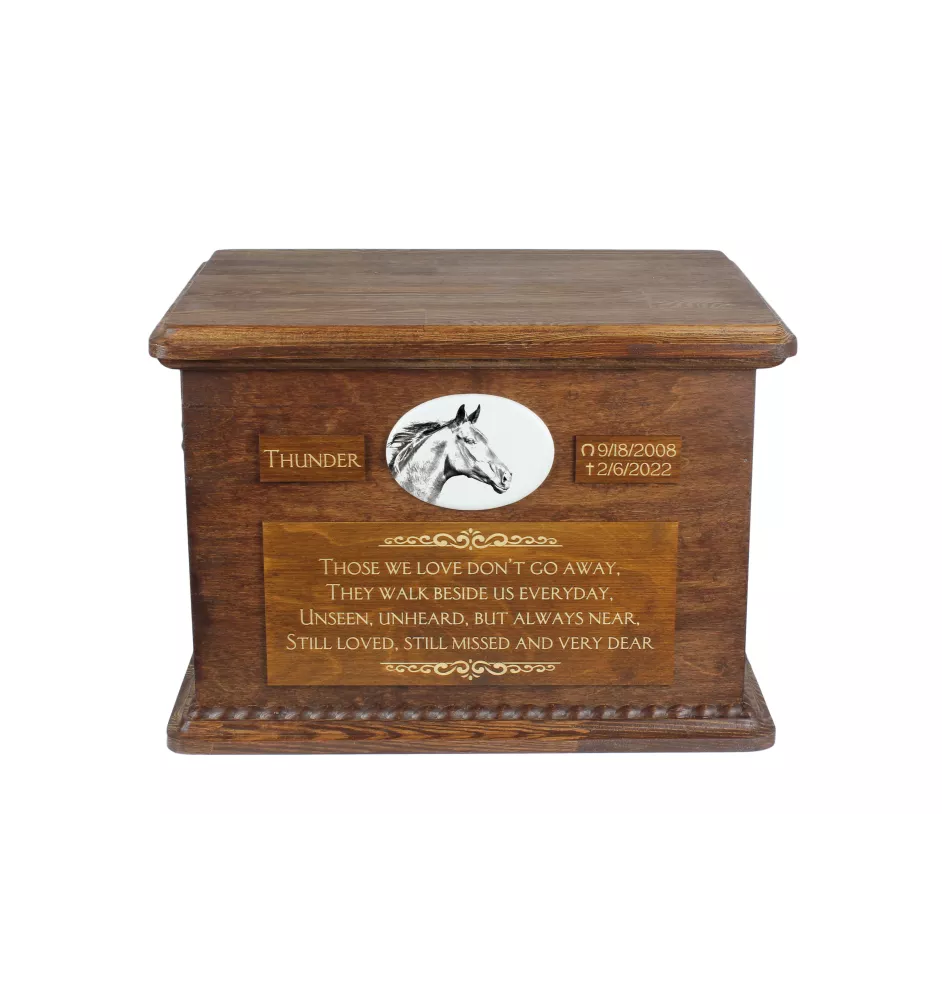 Zweibrücker Urn für Pferdeasche, personalisierte Urne mit Foto, große Box für Pferdeasche von der Marke Art-Dog