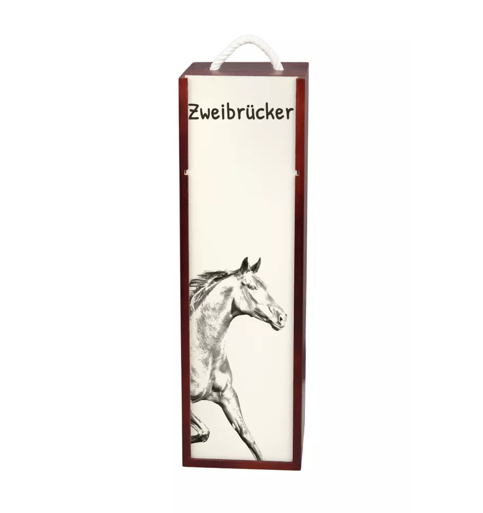 Zweibrücker - Weinkiste mit Pferd, Alkoholkiste mit Grafik, personalisierte Geschenkbox der Marke Art-Dog