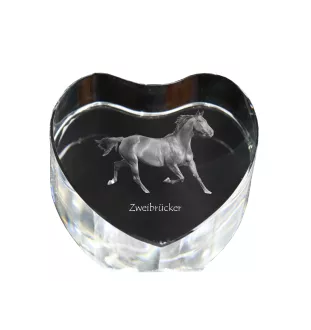 Zweibrücker - a photo of a horse in crystal, a crystal heart, a unique frame with a photo from the Art-Dog brand