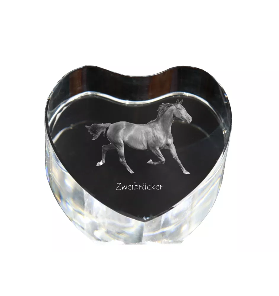 Zweibrücker - a photo of a horse in crystal, a crystal heart, a unique frame with a photo from the Art-Dog brand
