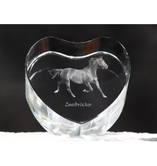 Zweibrücker - a photo of a horse in crystal, a crystal heart, a unique frame with a photo from the Art-Dog brand
