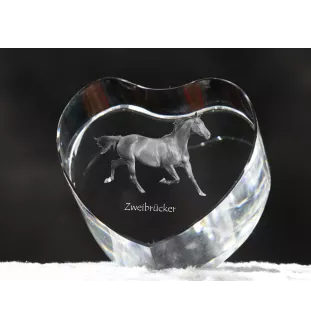 Zweibrücker - a photo of a horse in crystal, a crystal heart, a unique frame with a photo from the Art-Dog brand