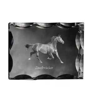 Zweibrücker - crystal with a picture of a horse, glass statuette with a picture, unique frame with a picture from Art-Dog brand