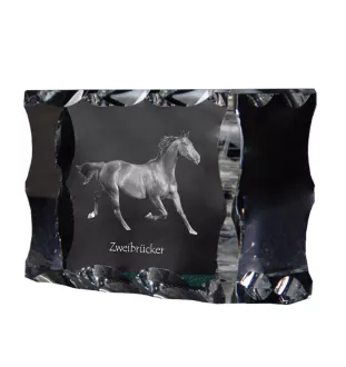 Zweibrücker - crystal with a picture of a horse, glass statuette with a picture, unique frame with a picture from Art-Dog brand