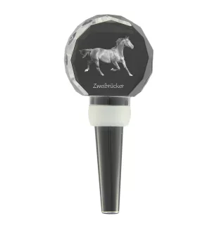 Zweibrücker - Crystal bottle stopper with horse, unique wine stopper with photo, personalised gift for sommelier by Art-Dog brand