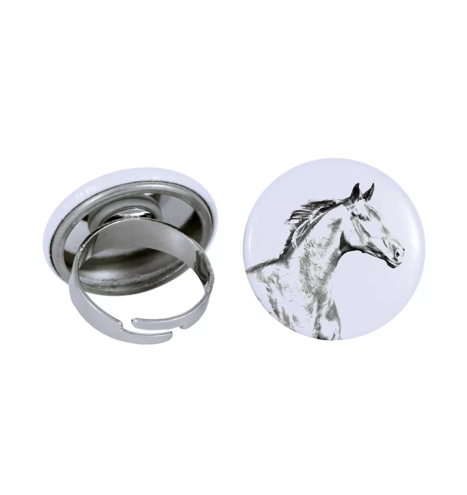 Zweibrücker - Bague de collection avec l'image d'un cheval, produit fait à la main, marque Art-Dog